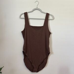 Old Navy Chocolate Brown Square Neck Bodysuit